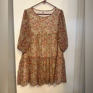 Women’s BB Dakota Steve Madden Long Sleeve‎ Floral Dress- Size M- Pre-owned